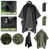 Manteau imperméable militaire 3 en 1 pour l&rsquo;extérieur, manches à capuche, Poncho de pluie imperméable pour moto, Camping, randonnée, voyage, tente de vêtements de pluie