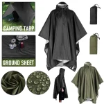 Manteau imperméable militaire 3 en 1 pour l&rsquo;extérieur, manches à capuche, Poncho de pluie imperméable pour moto, Camping, randonnée, voyage, tente de vêtements de pluie