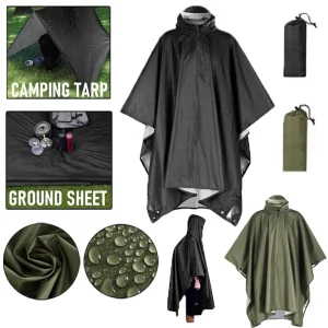 Manteau imperméable militaire 3 en 1 pour l&rsquo;extérieur, manches à capuche, Poncho de pluie imperméable pour moto, Camping, randonnée, voyage, tente de vêtements de pluie