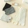chaussettes tubulaires à deux orteils confortables, à volants, fines et séparées, en coton, respirantes, mi mollet, pour femmes, 2 paires