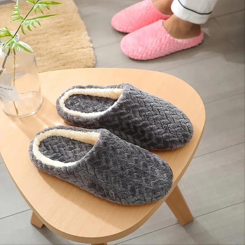 pantoufles de maison moelleuses unisexes, toboggans d'intérieur confortables, coordonnantes, douces et légères, automne et hiver pantoufles de maison moelleuses unisexes, toboggans d'intérieur confortables, coordonnantes, douces et légères, automne et hiver