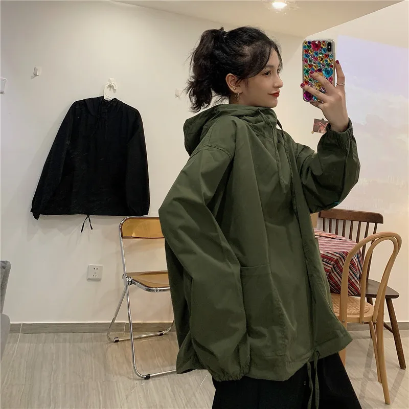 sweat shirt de travail ample et décontracté pour femmes, manteau de style japonais sweat shirt de travail ample et décontracté pour femmes, manteau de style japonais