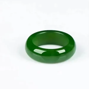 Bague en Imitation de Jade vert naturel, breloque à la mode, bijoux à main pour femmes et hommes, bague en verre de Jade Hetian, cadeaux artisanaux