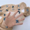 jjk bas imprimé papillon bleu pour femme, collants lolita pour filles, blanc, filé à noyau, doux, mince, nickel é, marée, lait, sexy