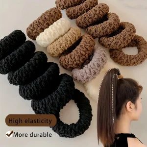 HairTies, chouchous pour cheveux durables à haute élasticité – Porte-queue de cheval en tricot épais sans couture dans des couleurs assorties HairTies, chouchous pour cheveux durables à haute élasticité – Porte-queue de cheval en tricot épais sans couture dans des couleurs assorties