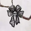 uniforme corsage ornement nœud broche vintage élégant entièrement strass broche style français argent noir broche femmes
