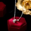 collier fleur de rose en argent sterling 925 pour femme, jolis bijoux de tempérament minimaliste, à la mode