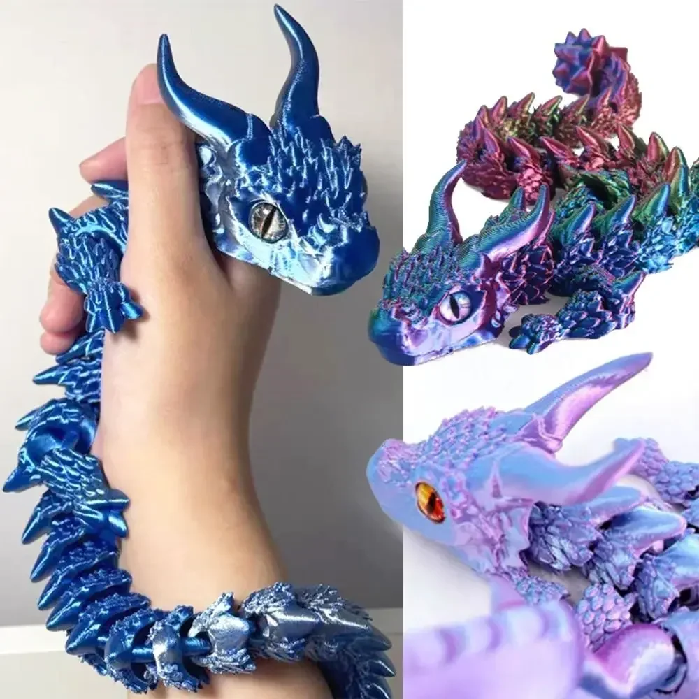 Dragon artisanal imprimé en 3D, 31.5cm, ornement de bureau, décoration de maison et de bureau, articulations mobiles, jouet Fidget pour adultes et enfants Dragon artisanal imprimé en 3D, 31.5cm, ornement de bureau, décoration de maison et de bureau, articulations mobiles, jouet Fidget pour adultes et enfants