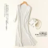 cardigan tricoté pour femmes, kimono long d'été, chemisier fin, haut boho, chemise de plage surdimensionnée, automne 2025