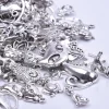 chat porte bonheur mignon, mélange aléatoire, pendentif en alliage de couleur argent antique, boucles d'oreilles, breloques pour la fabrication de bijoux, bracelets, accessoire matériel