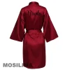 peignoir de demoiselle d'honneur en satin, kimono de ixde mariage, pour Équipe de la mariée, éventuelles 601