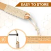 brosse de douche en bambou à poils naturels avec manche long incurvé, détachable, pour bain, brosse de nettoyage, massage, frottement, brosse arrière