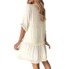 robe bohème brodée à col en v pour femmes, robes décontractées élégantes avec glands, robe éducative confortable