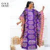violet nigérian bazin riche dashiki boubou robe de soirée grande taille robe de mariée traditionnelle africaine brocart bassin boubou