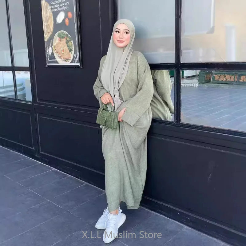 abaya en lin décontracté pour filles, kebaya, kaftan, turquie, islamique, eid, robes d'hiver, solide, document, paupières, 2024 abaya en lin décontracté pour filles, kebaya, kaftan, turquie, islamique, eid, robes d'hiver, solide, document, paupières, 2024