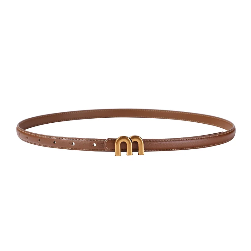 ceinture de pantalon multi éléments en alliage coréen, boucle en m, style ins simple, ceinture décorative polyvalente pour femmes ceinture de pantalon multi éléments en alliage coréen, boucle en m, style ins simple, ceinture décorative polyvalente pour femmes