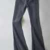 taruxy jean rétro taille basse bleu pour femme, pantalon Évasé basique, slim fit, décontracté, rue, Été 2025