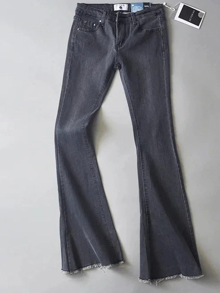taruxy jean rétro taille basse bleu pour femme, pantalon Évasé basique, slim fit, décontracté, rue, Été 2025 taruxy jean rétro taille basse bleu pour femme, pantalon Évasé basique, slim fit, décontracté, rue, Été 2025