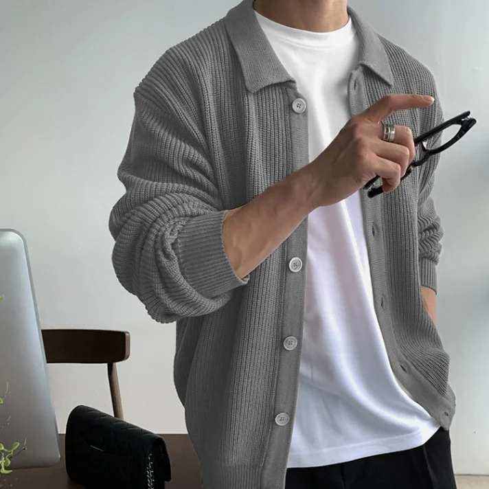 cardigan à simple boutonnage pour hommes, mode coréenne, pull en tricot, automne hiver, jacquard rayé, pull solide, veste streetwear cardigan à simple boutonnage pour hommes, mode coréenne, pull en tricot, automne hiver, jacquard rayé, pull solide, veste streetwear