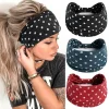 Bandes larges de sauna Boho pour femmes, turban élastique à nœud vintage, enveloppement de sauna pour filles, bandana en coton doux, accessoires pour cheveux Bandes larges de sauna Boho pour femmes, turban élastique à nœud vintage, enveloppement de sauna pour filles, bandana en coton doux, accessoires pour cheveux
