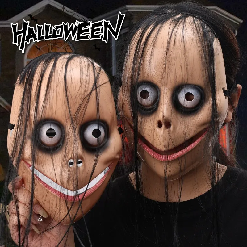 masques faciaux d'horreur pour hommes et femmes, 1/2 pièces, accessoires d'halloween, masque de mascarade de fête, masque de cosplay amusant et effrayant pour cheveux longs masques faciaux d'horreur pour hommes et femmes, 1/2 pièces, accessoires d'halloween, masque de mascarade de fête, masque de cosplay amusant et effrayant pour cheveux longs