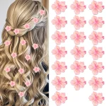 Pince crocodile fleur de cerisier, pince à cheveux fleur rose femme, accessoire cheveux festival fleur de cerisier, accessoire cheveux femme