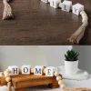 Guirlande de pampilles en perles de lettres en bois, corde de chanvre créative, décoration de maison, couronne moderne, ornement de salon et de chambre à coucher Guirlande de pampilles en perles de lettres en bois, corde de chanvre créative, décoration de maison, couronne moderne, ornement de salon et de chambre à coucher