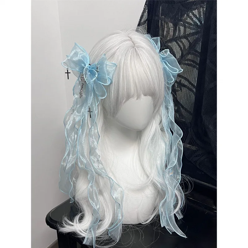 Pince à cheveux Style dentelle originale, Double queue de cheval, accessoire japonais Otaku, sous-culture, conception de couleur d’eau, casque pour accès à la mode Pince à cheveux Style dentelle originale, Double queue de cheval, accessoire japonais Otaku, sous-culture, conception de couleur d’eau, casque pour accès à la mode
