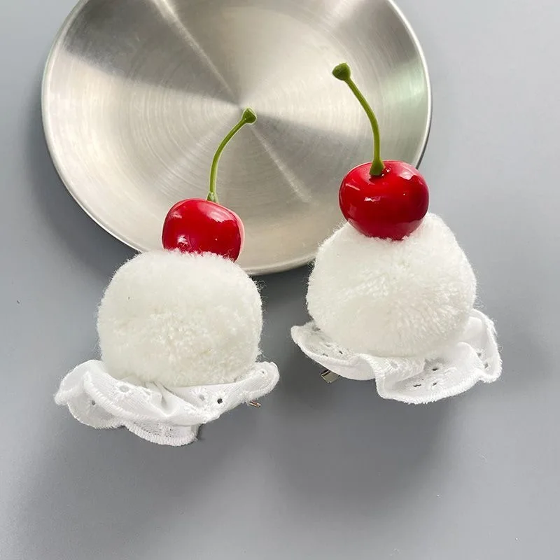 Épingles à cheveux lolita pour filles, boule moelleuse mignonne, rouge, sans dentelle, ornement de cheveux doux, accessoires de cosplay, thème créatif, accessoire photo, costume Épingles à cheveux lolita pour filles, boule moelleuse mignonne, rouge, sans dentelle, ornement de cheveux doux, accessoires de cosplay, thème créatif, accessoire photo, costume