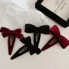 nouveau vin rouge nœud papillon bb pince minimaliste nouvelles barrettes automne hiver pince latérale nouveau bang pince recadrée épingle à cheveux barrettes coiffure