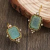 boucles d'oreilles vintage élégantes avec pendentif en perles géométriques pour femmes, piercing suspendu exquis, bijoux de mariée, cadeau