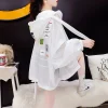 veste courte d'été à capuche pour femmes, vêtements de protection solaire, mode vent paresseux, style fin, vêtements d'extérieur pour dames, 2024