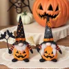 décorations de gnome d'halloween, ornements de chauve souris citrouille faits à la main tomte suédois poupée elfe en peluche nordique nisse adorable gnome,