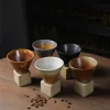 tasse à café en céramique rétro de 200ml, poterie créative, latte japonais, fleur, porcelaine, art de la maison décoratif