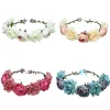 couronne florale bohème pour filles, bandeau de sauna floral, couronne de fleurs de mariage, guirxiété de mariée, couronne de princesse, coiffure, accessoires pour cheveux, mode de fête