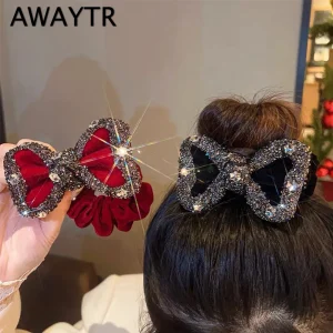 AWAYTR-Anneau de Cheveux avec Nministériels d en Strass, Accessoire Japonais, Ondulé, Brcorporelle, Tête, Fleur, artificiel astique, Corde de Tête pour Fille Coréenne et Femme