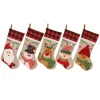nouvelles chaussettes de noël brodées, chaussettes cadeaux au design créatif, décoration de vacances, chaussettes cadeaux du père noël, pendentifs personnalisés pour la maison de noël