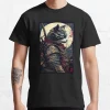t shirt 100% coton imprimé chat samouraï japonais, vêtement de grande taille, kawaii, ninja, kitty, kokor