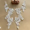 dentelle brodée blanche de riz de contour de fil d'argent de modèle européen, matériaux de patch de robe de mariage de bricolage, combinaison d'ab, nouveau, 2024