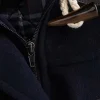 manteau à capuche de style preppy japonais pour femme, uniforme kahaki/marine jk, longueur moyenne, avec bouton en corne, sourire, coréen, automne hiver