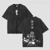y2k high street vintage lavé anime jujutsu kaisen ryomen sukuna t shirt graphique vintage vêtements coton à manches courtes unisexe