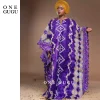 violet nigérian bazin riche dashiki boubou robe de soirée grande taille robe de mariée traditionnelle africaine brocart bassin boubou