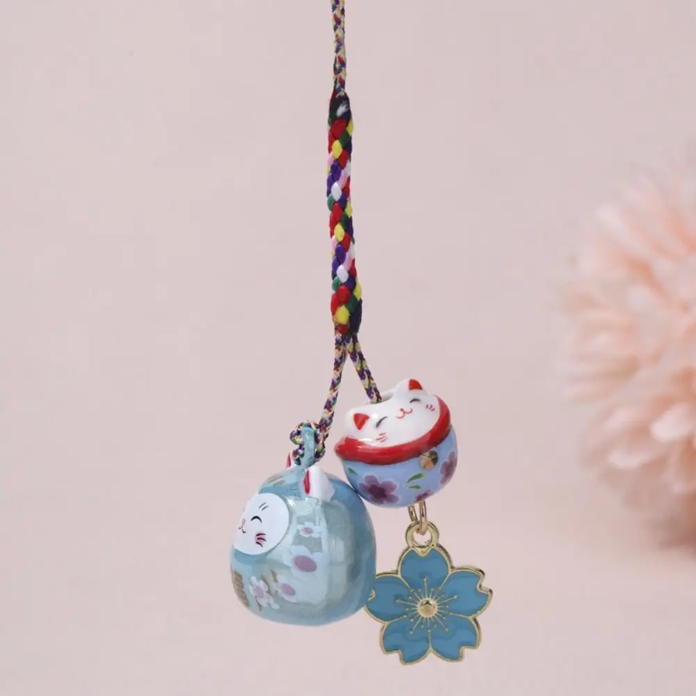 porte clés maneki neko mignon, ornement en fleur de cerisier, pendentif chat porte bonheur, décoration de sac à dos, breloques, sangle de téléphone pour filles porte clés maneki neko mignon, ornement en fleur de cerisier, pendentif chat porte bonheur, décoration de sac à dos, breloques, sangle de téléphone pour filles