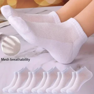 5/10 paires femmes été maille cheville athlétique chaussettes de course noir & blanc & gris mince coupe basse chaussettes respirant No Show sport hommes chaussettes