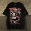 t shirt à manches courtes pour hommes et femmes, 100% coton, ample, y2k, vêtements de rue doux, imprimé anime japonais, été 2025