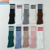 chaussettes de yoga coordonnantes à cinq doigts pour femmes, chaussettes de sport professionnelles, chaussettes de pilates, chaussettes de danse d'intérieur, chaussettes de fitness, parker, coton, tube moyen