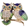 Broches Double hibou tendance, strass, Badge, oiseau, Animal, fête, costume décontracté, Badge de décoration pour femmes, cadeaux de Corsage Broches Double hibou tendance, strass, Badge, oiseau, Animal, fête, costume décontracté, Badge de décoration pour femmes, cadeaux de Corsage