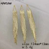 haosaw – lot de 4 pièces, accessoires de bijoux/soudé/boucles d'oreilles diy/chaîne serpent/plaqué or véritable/fait à la main/résultats de boucles d'oreilles