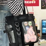 Sac à main japonais Kawaii Itabag, plaque d&rsquo;affichage de badges de bricolage, sac lancé par les étudiants, sacs à main en nylon, sacs à bandoulière fourre-tout JK