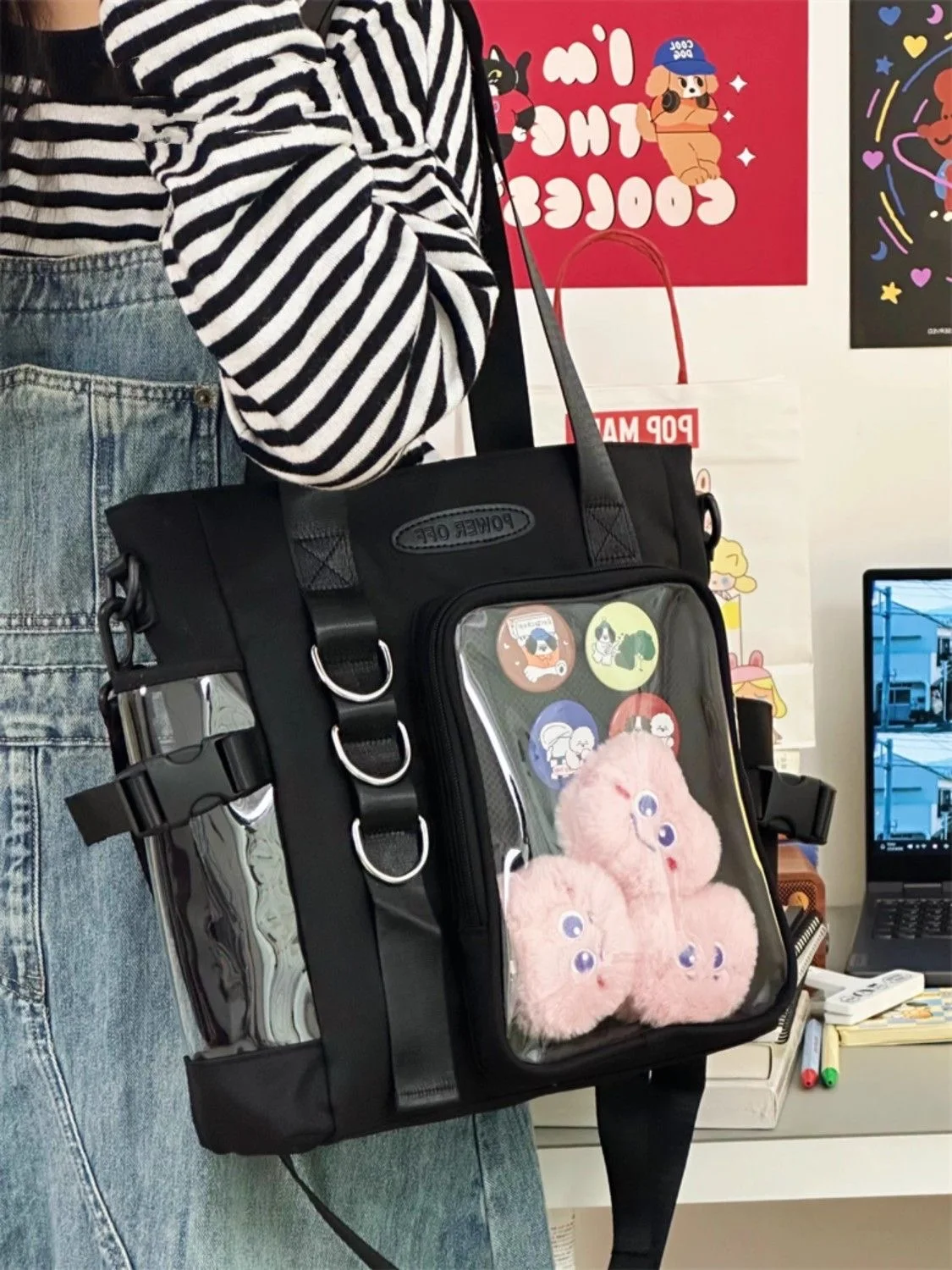 Sac à main japonais Kawaii Itabag, plaque d’affichage de badges de bricolage, sac lancé par les étudiants, sacs à main en nylon, sacs à bandoulière fourre-tout JK Sac à main japonais Kawaii Itabag, plaque d’affichage de badges de bricolage, sac lancé par les étudiants, sacs à main en nylon, sacs à bandoulière fourre-tout JK
